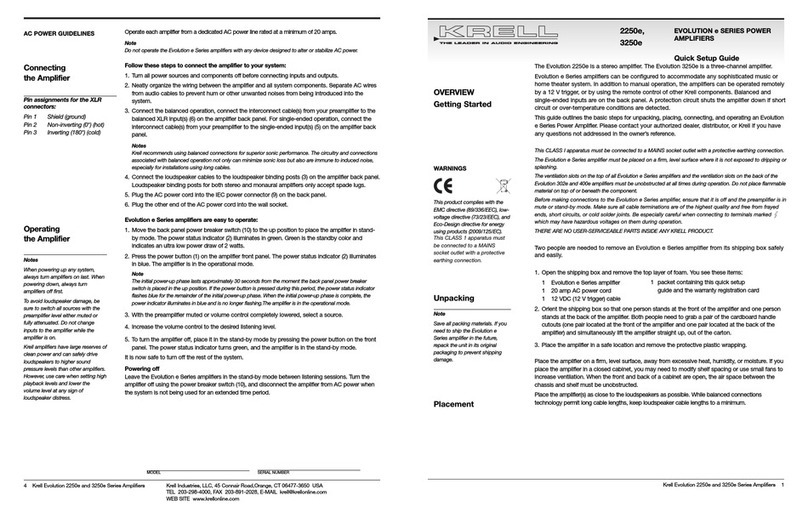 Krell Industries 2250e User manual