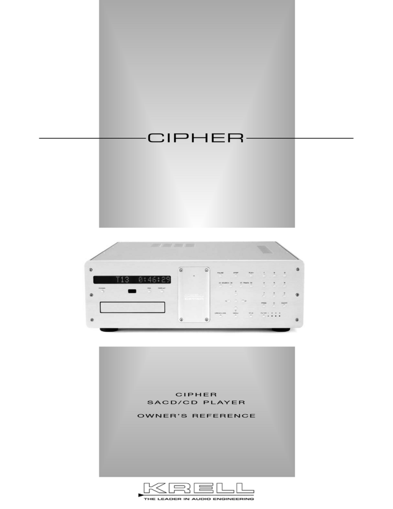 Krell Industries CIPHER User manual Krell Industries CIPHER User manual