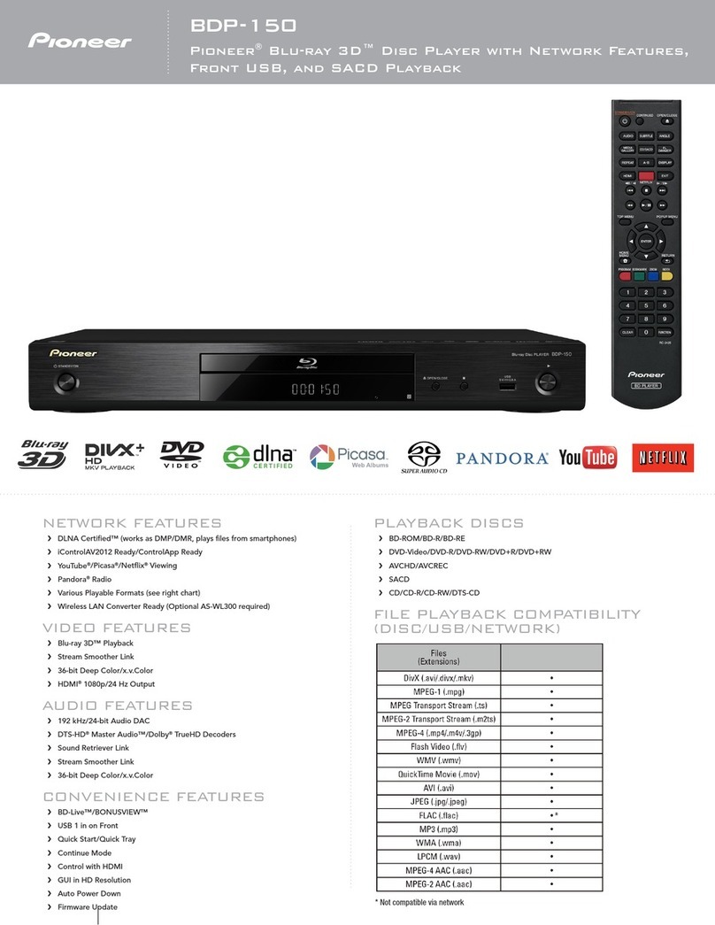 Pioneer BDP-150 Specifications