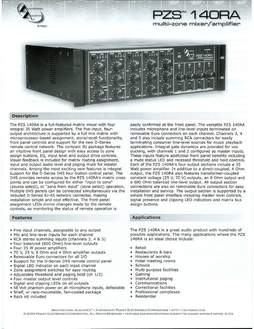 Architectural Acoustics PZS 140RA Specifications