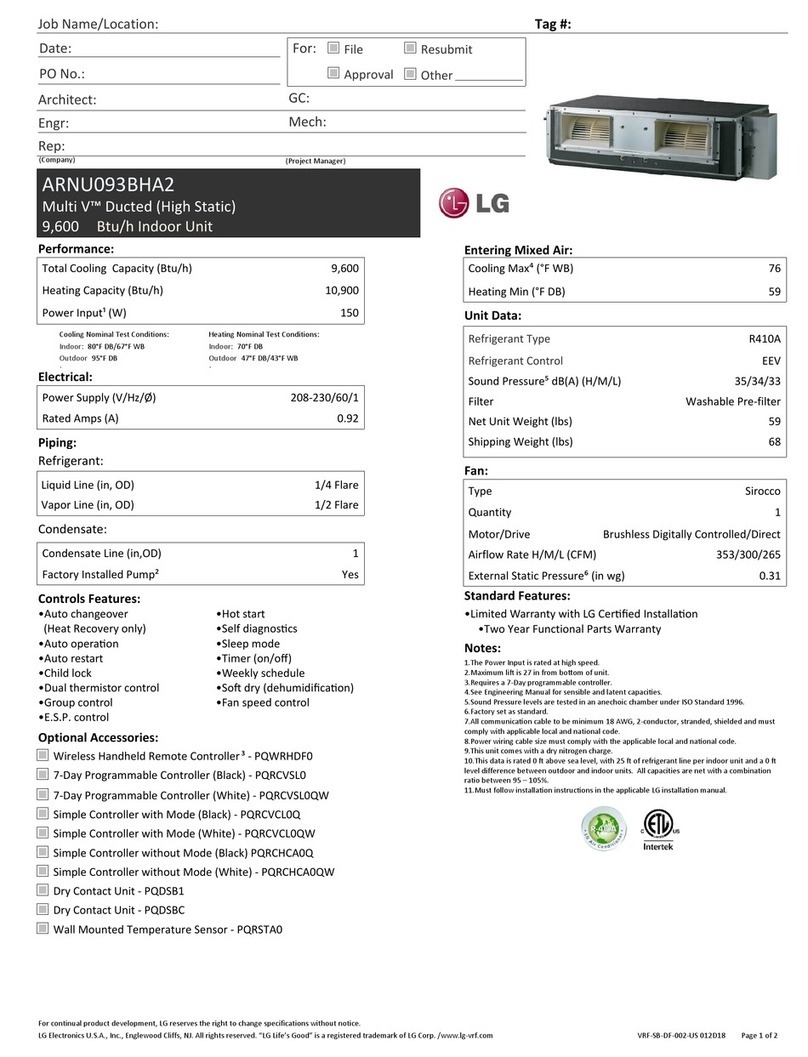 LG ARNU093BHA2 User manual