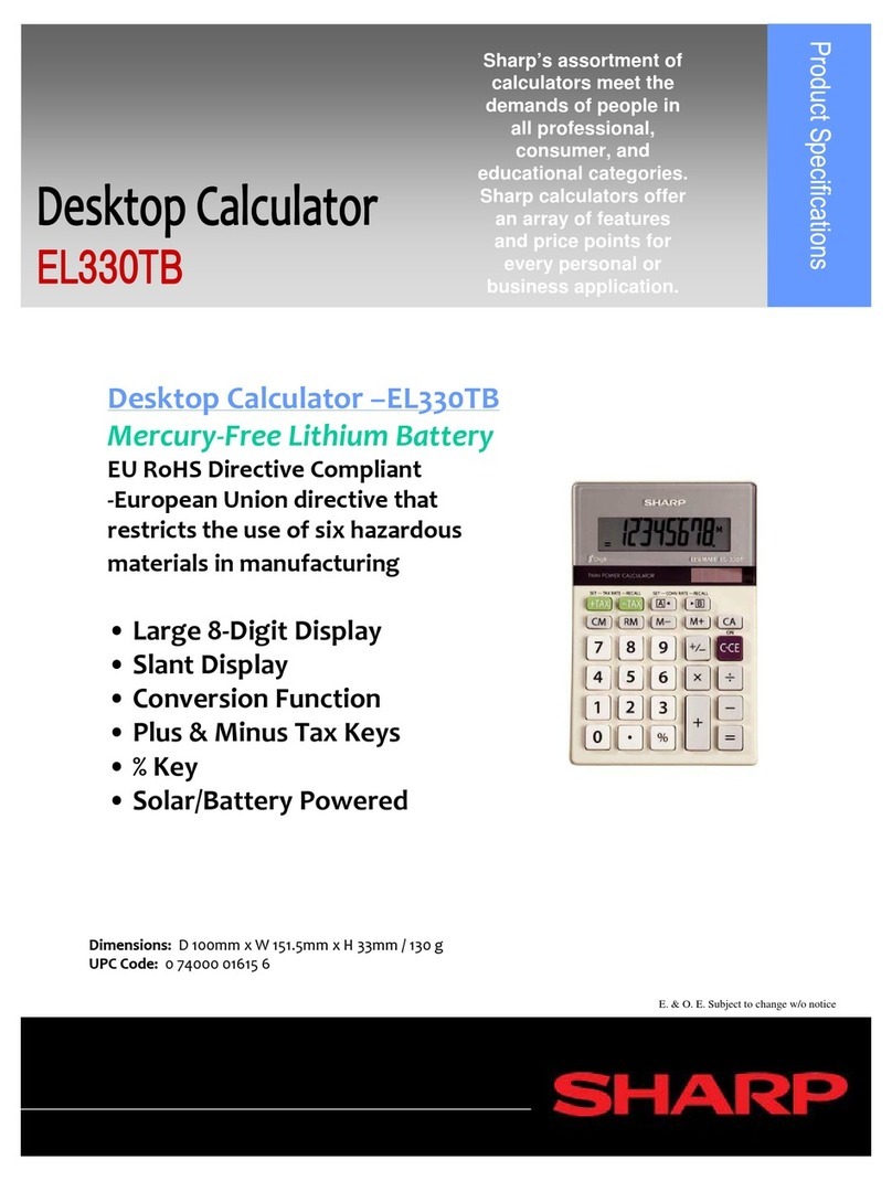 Sharp EL-330TB Product specifications