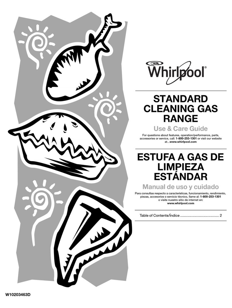 Whirlpool STANDARD CLEANING GAS RANGE Use & care guide
