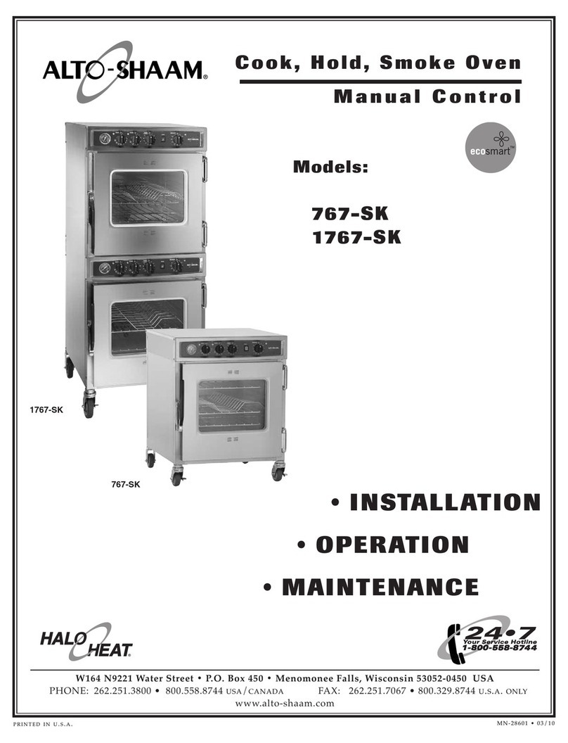 Alto-Shaam 767-SK Series Installation, operation and maintenance