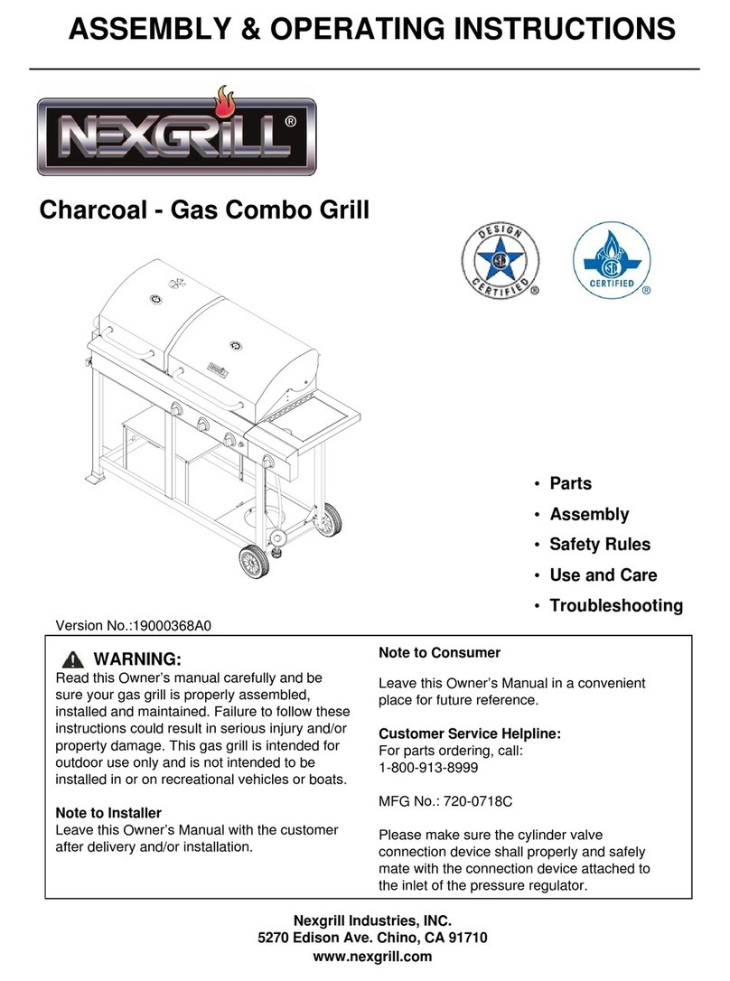 Nexgrill Charcoal - Gas Combo Grill Quick reference guide