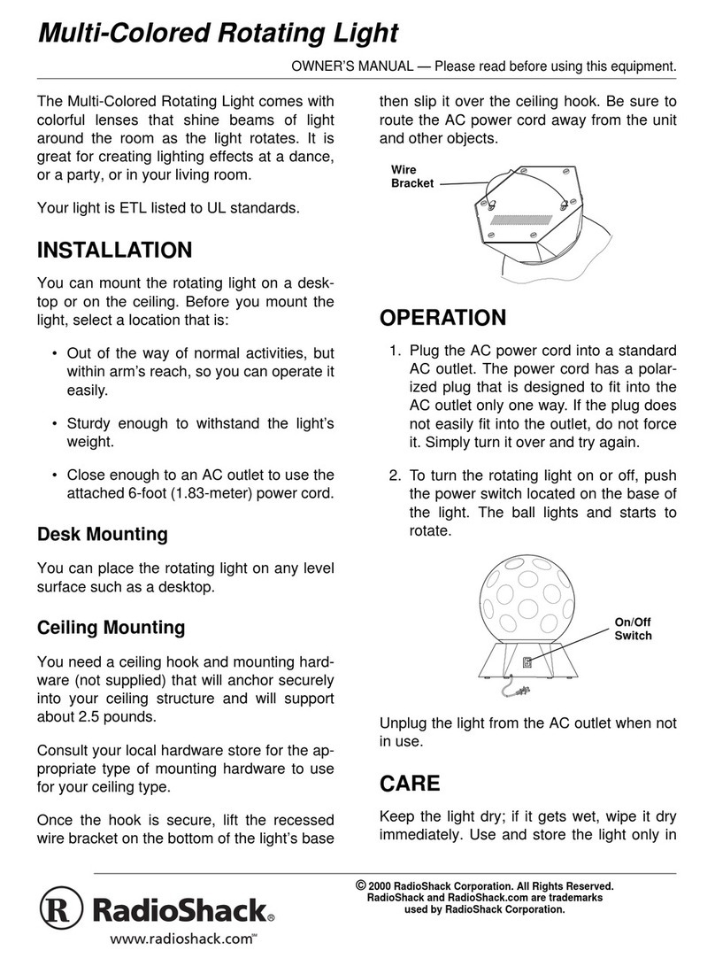 Radio Shack Multi-Colored Rotating Light owner's manual