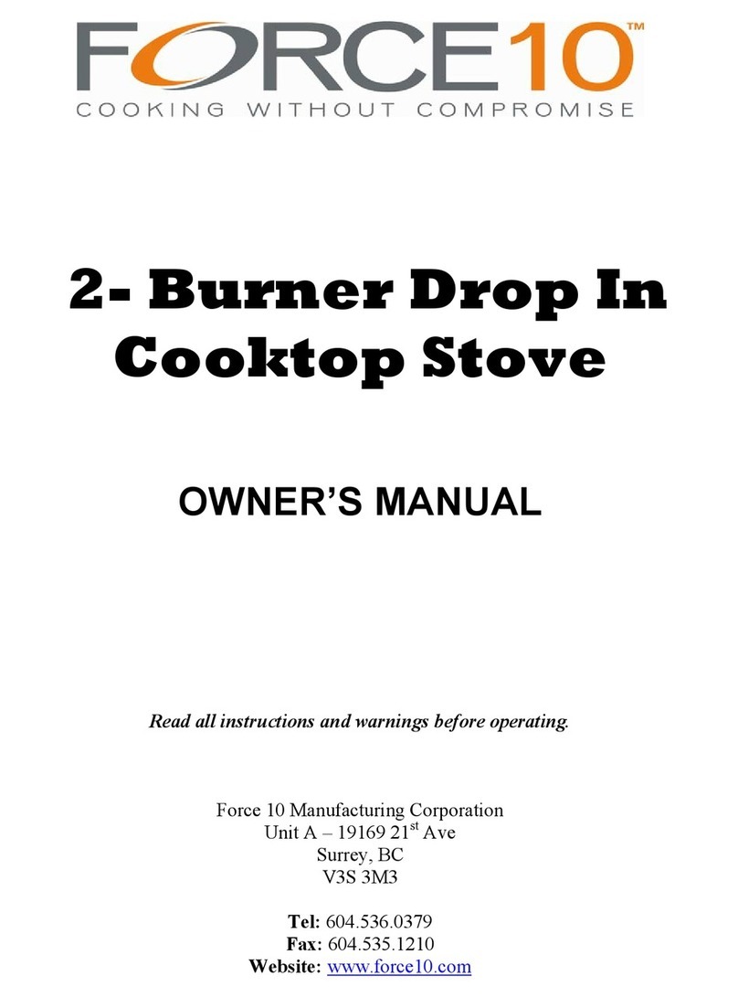 Force 10 2- Burner Drop InCooktop Stove owner's manual