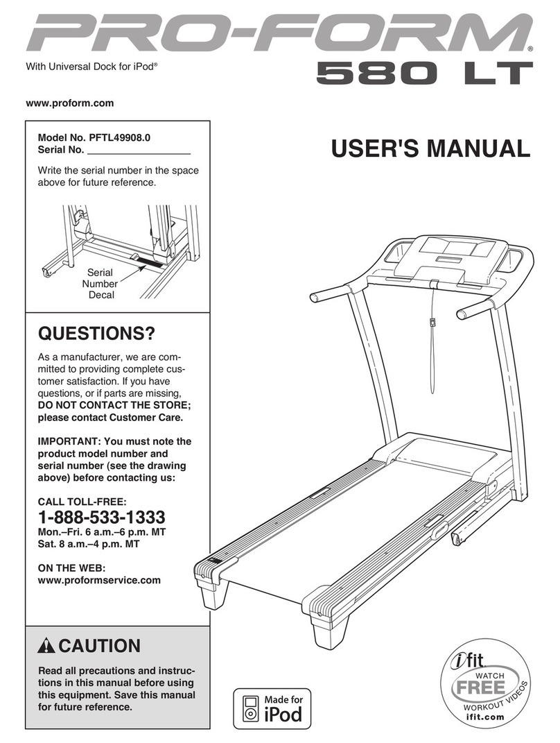 Pro-Form 580 LT User manual