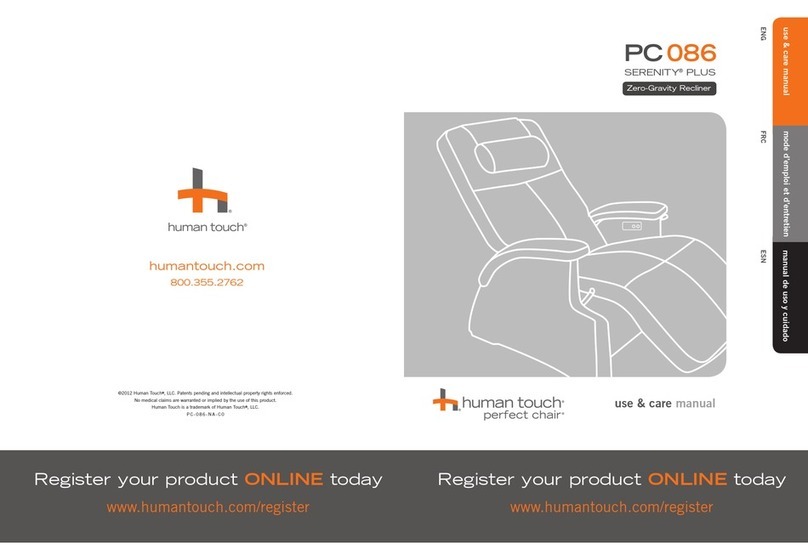 Human Touch Serenity Plus PC 086 User manual Human Touch Serenity Plus PC 086 User manual