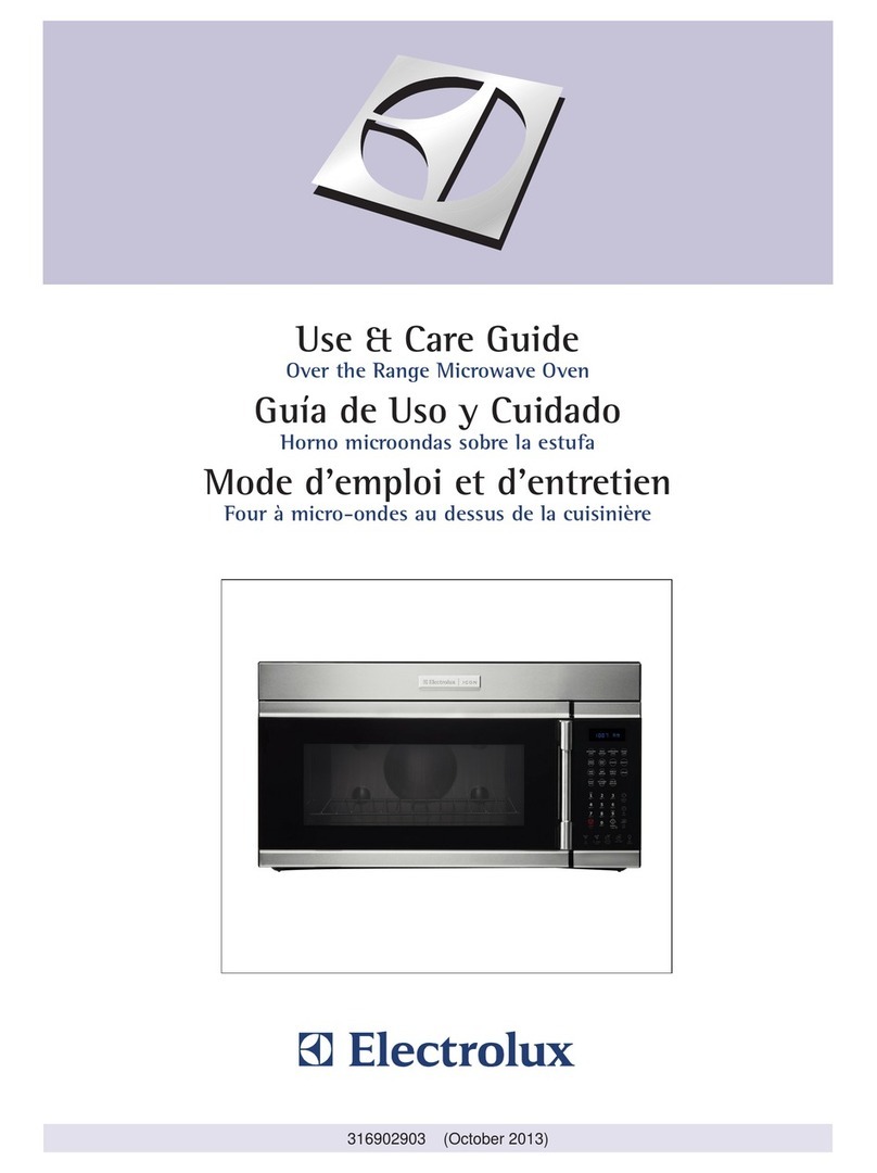 Electrolux Over the Range Microwave Oven Use & care guide
