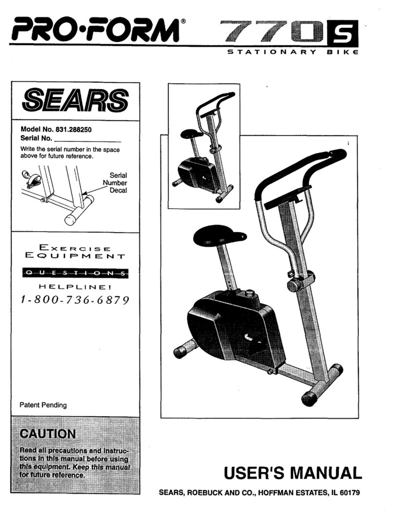 Pro-Form 770s User manual