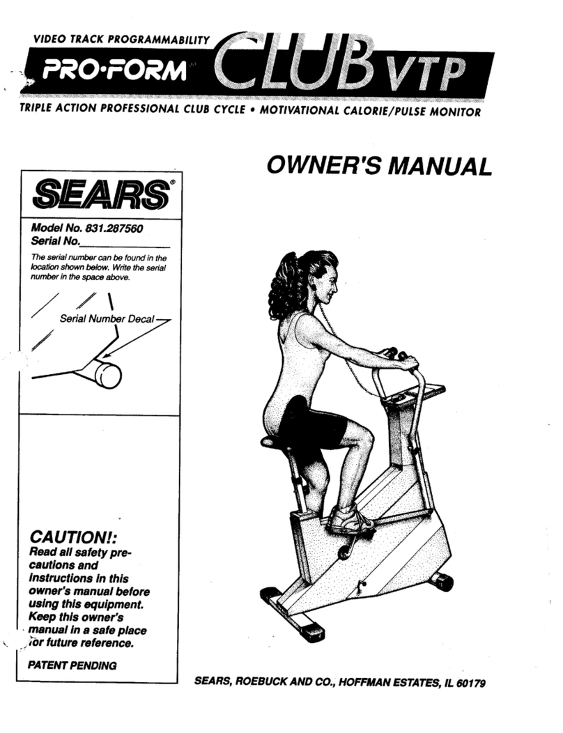 Pro-Form CLUBVTP User manual