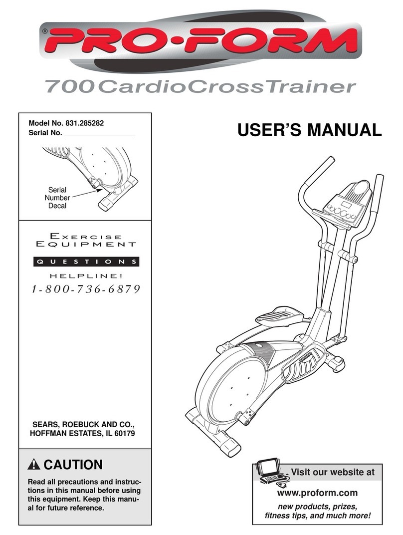 Pro-Form 700 CARDIOTRAINER User manual