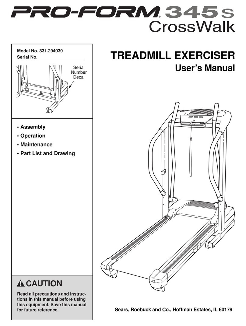 Pro-Form 345S CROSSWALK User manual