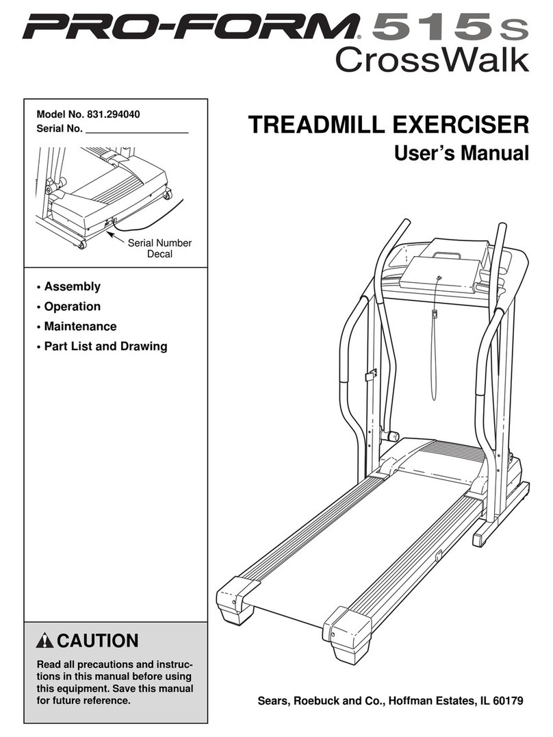 Pro-Form 515 s CrossWalk User manual Pro-Form 515 s CrossWalk User manual