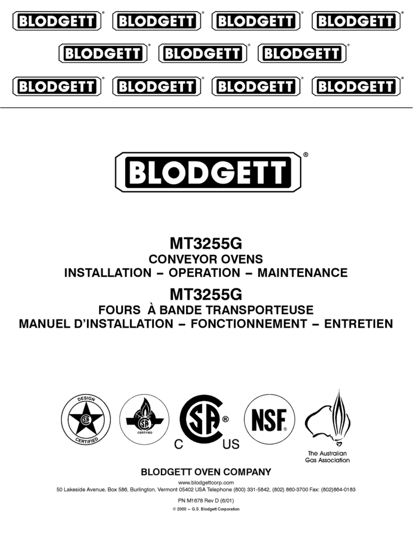 Blodgett MT3255G User manual