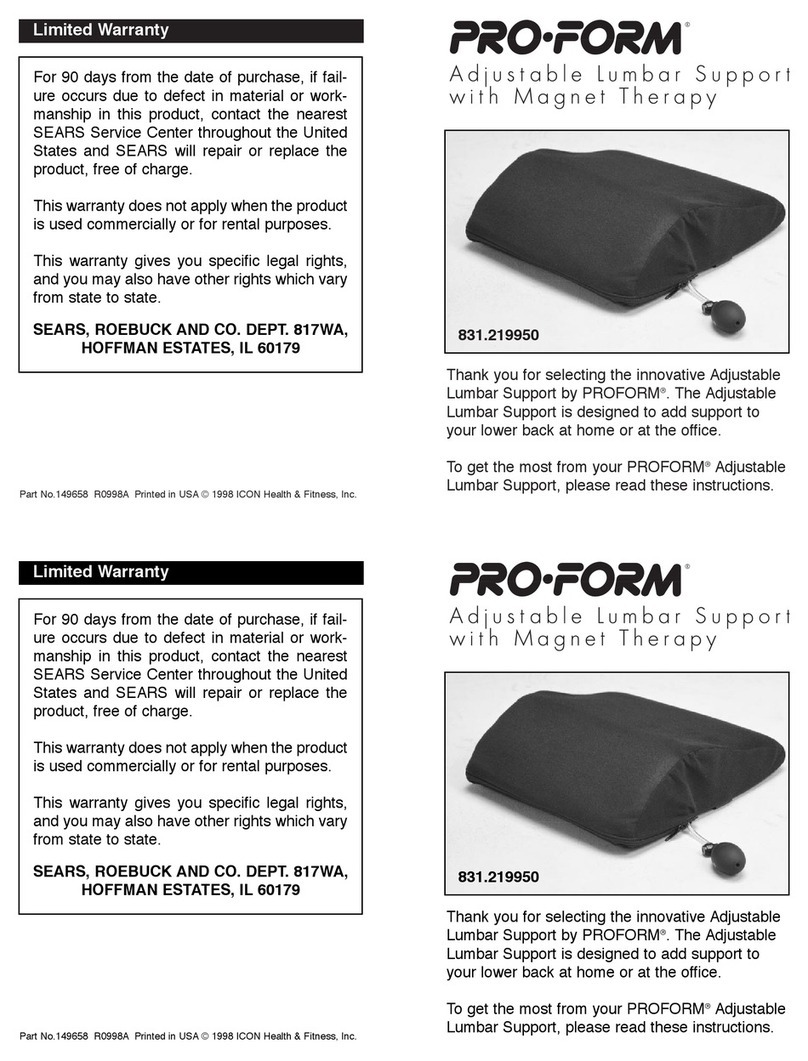 Pro-Form Adjustable Lumbar Support user manual