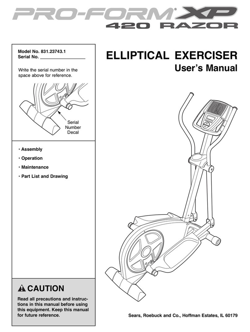 Pro-Form XP 420 RAZOR User manual