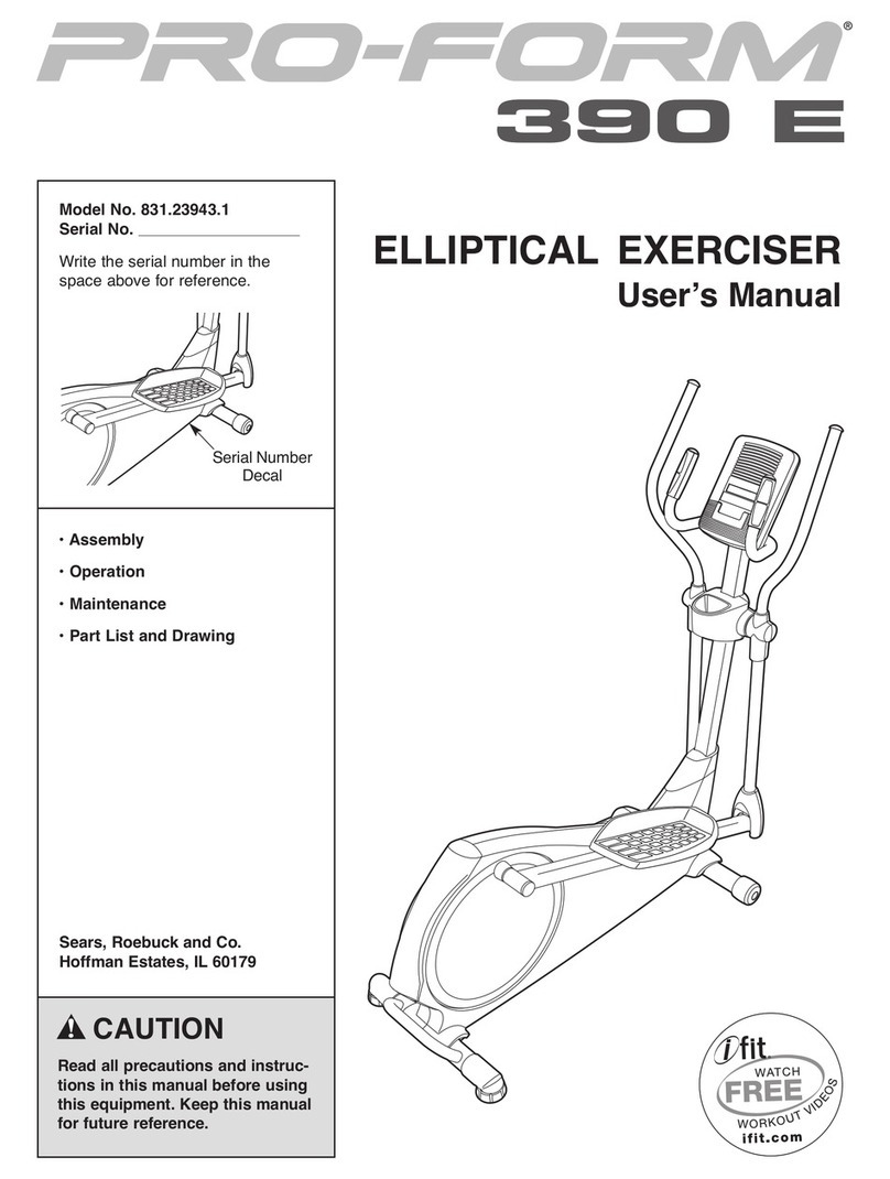 Pro-Form 390 E User manual