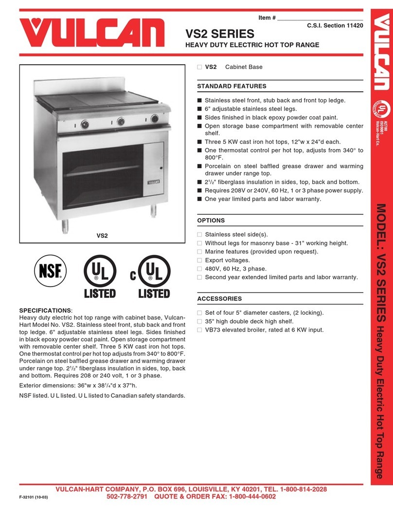 Vulcan-Hart VS2 SERIES User manual