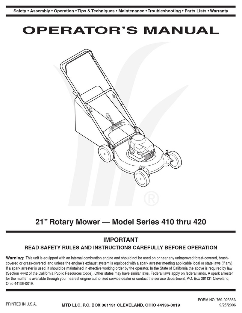 MTD Series 410 User manual MTD Series 410 User manual