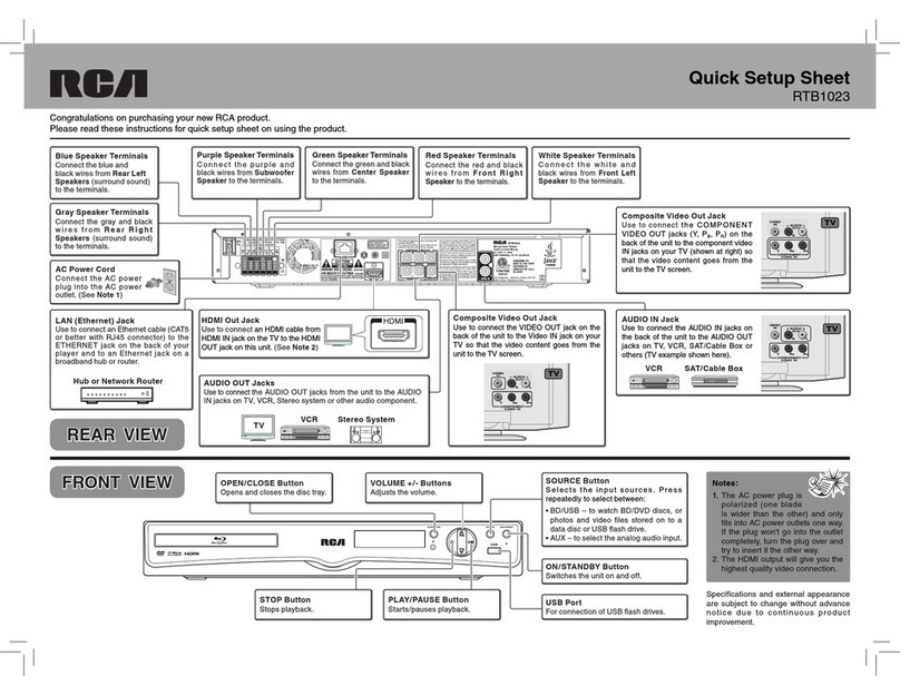 RCA RTB1023 Specification sheet