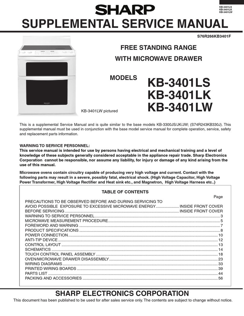Sharp KB3401LS - 30 Inch Electric Range User manual