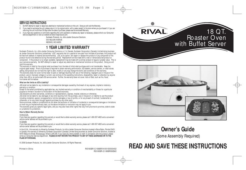 Rival 18 QT. User manual Rival 18 QT. User manual