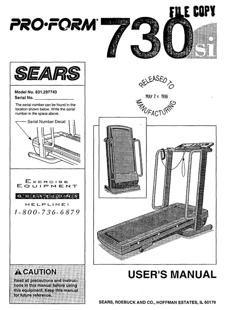 Pro-Form SEARS 730si User manual