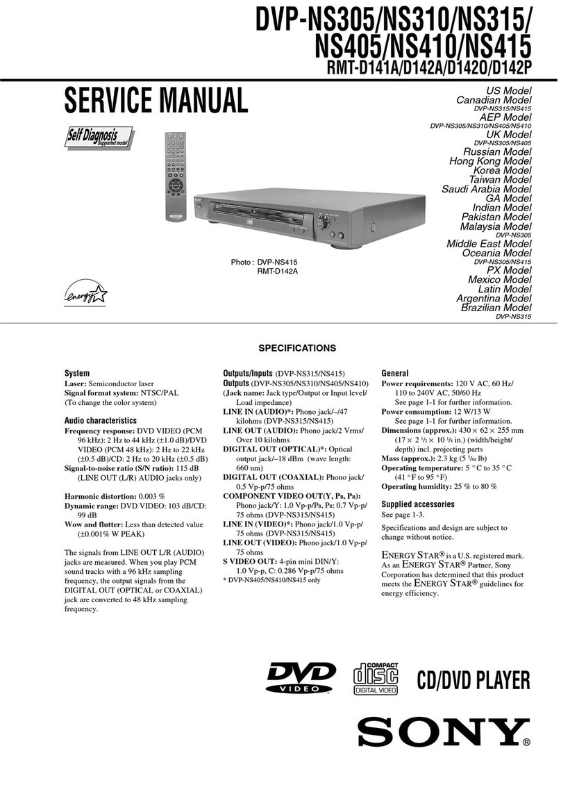 Sony DVP-NS305 Service manual