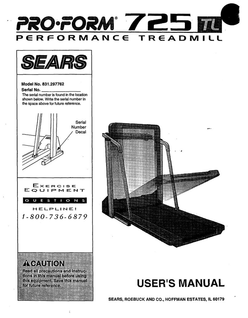Pro-Form 725tl User manual