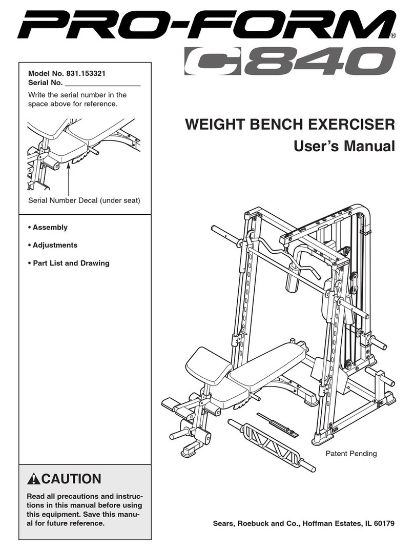 Pro-Form C840 User manual
