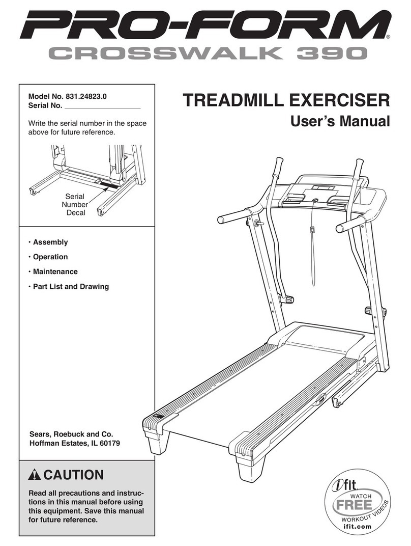 Pro-Form CROSSWALK 390 User manual