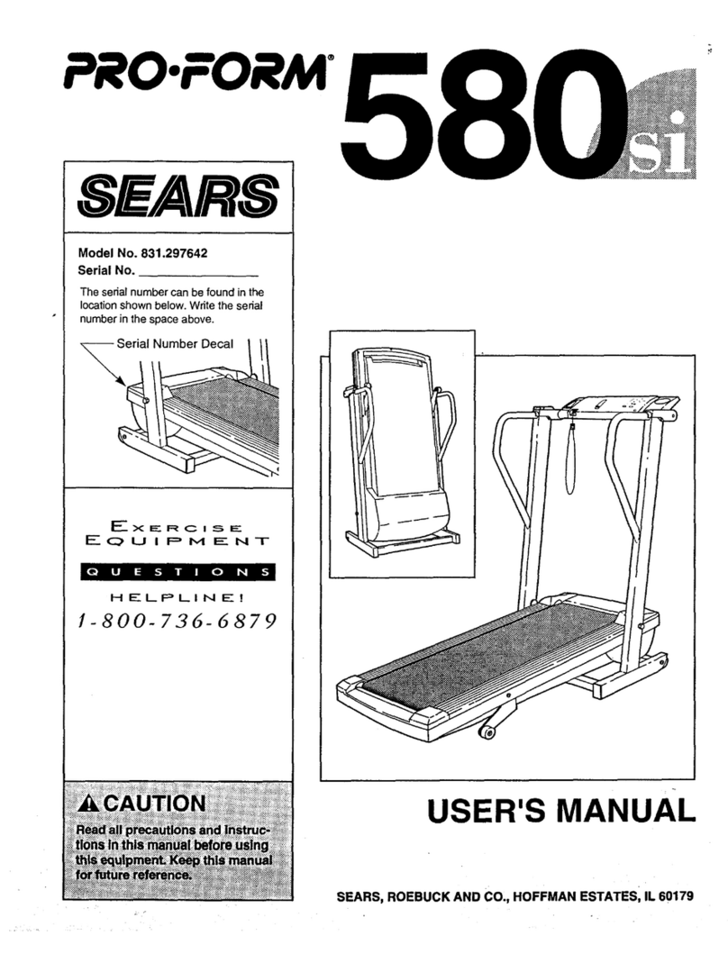 Pro-Form 580 si User manual