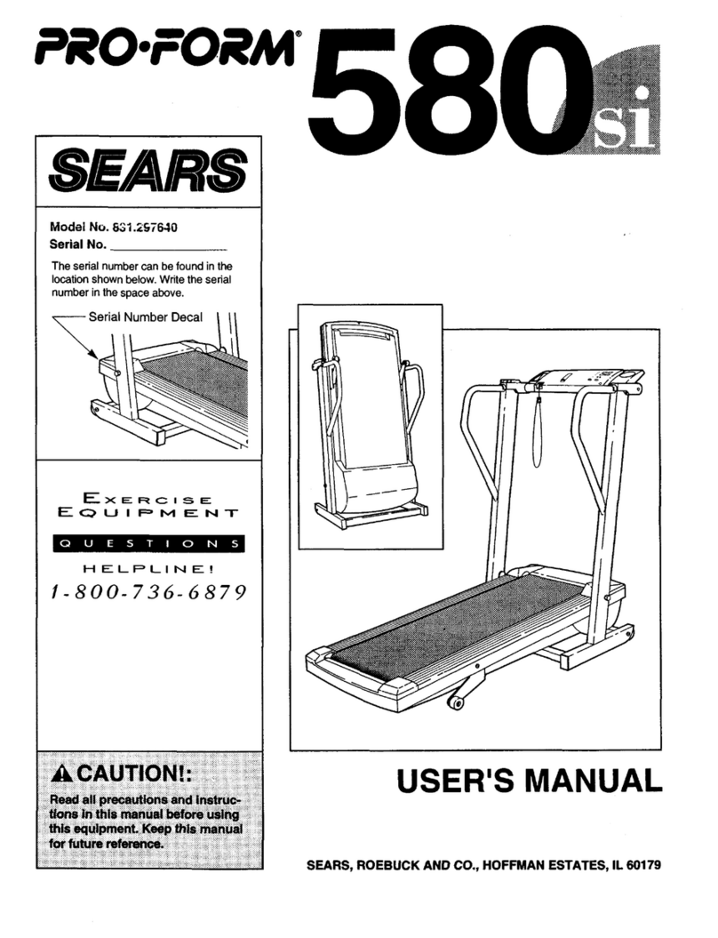 Pro-Form 580 si User manual