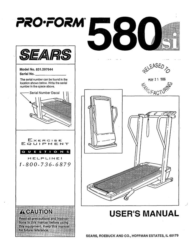 Pro-Form 580 si User manual