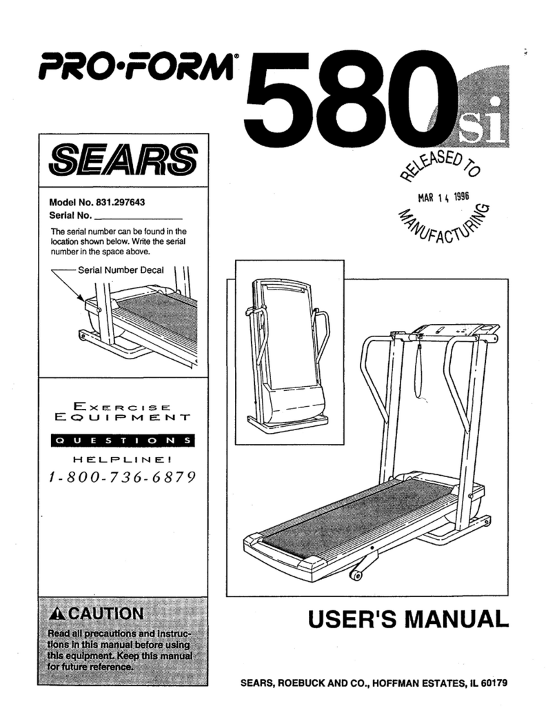 Pro-Form 580 si User manual