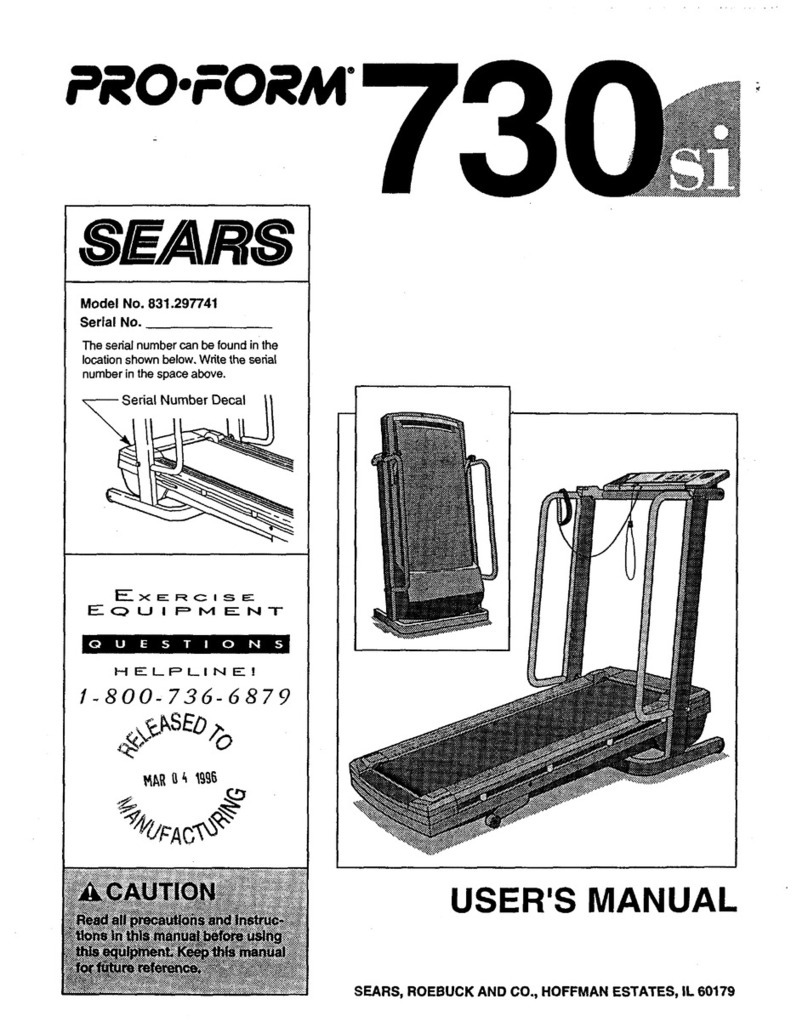 Pro-Form SEARS 730si User manual