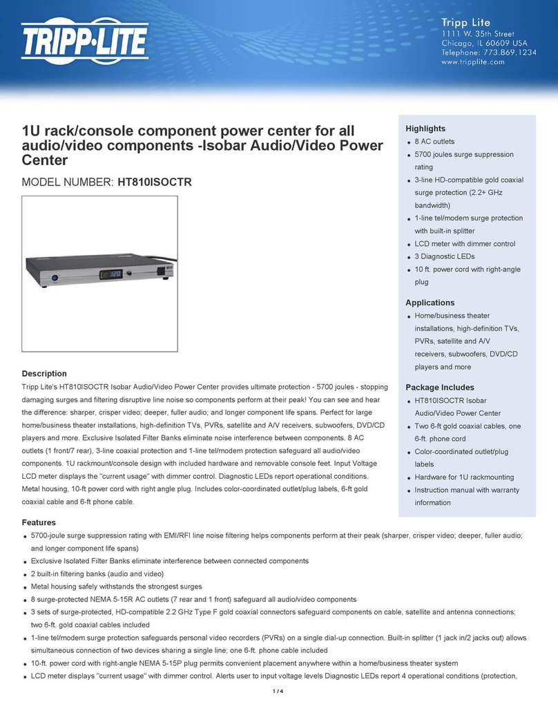 Tripp Lite HT810ISOCTR User manual