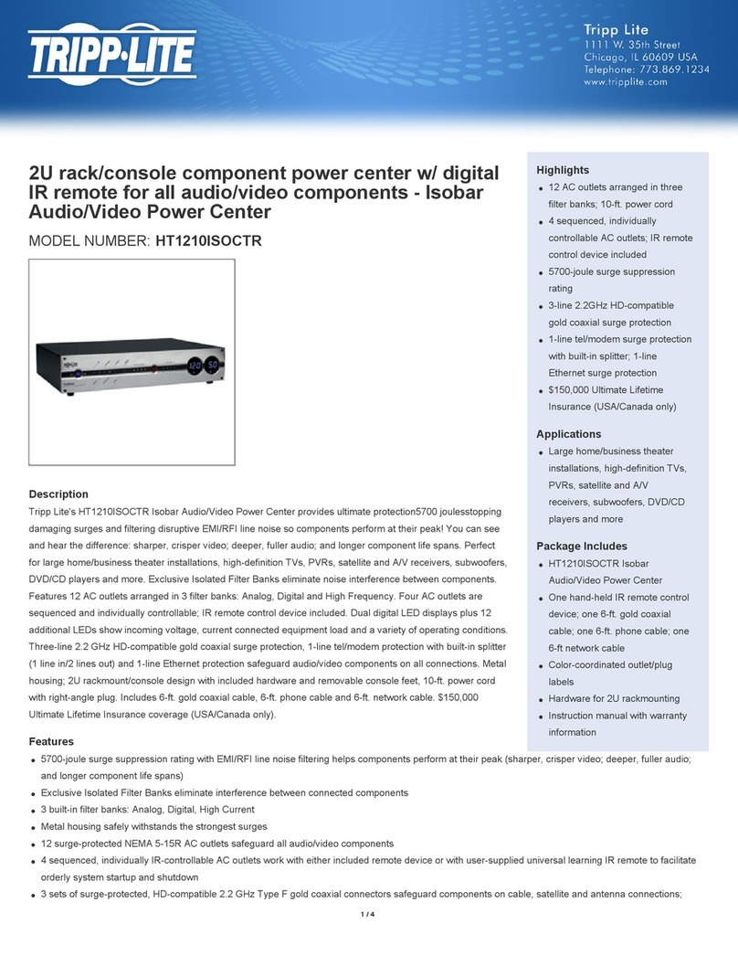 Tripp Lite isobar HT1210ISOCTR User manual