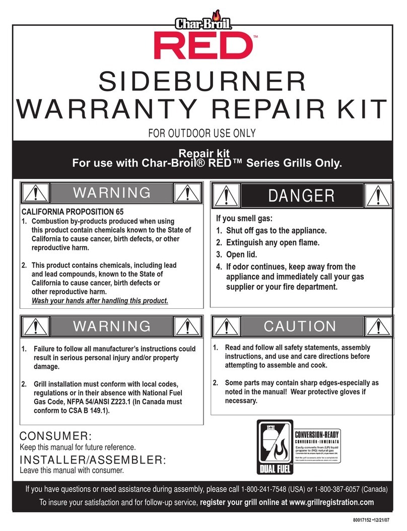 Char-Broil RED SIDEBURNER manual&nbsp;
