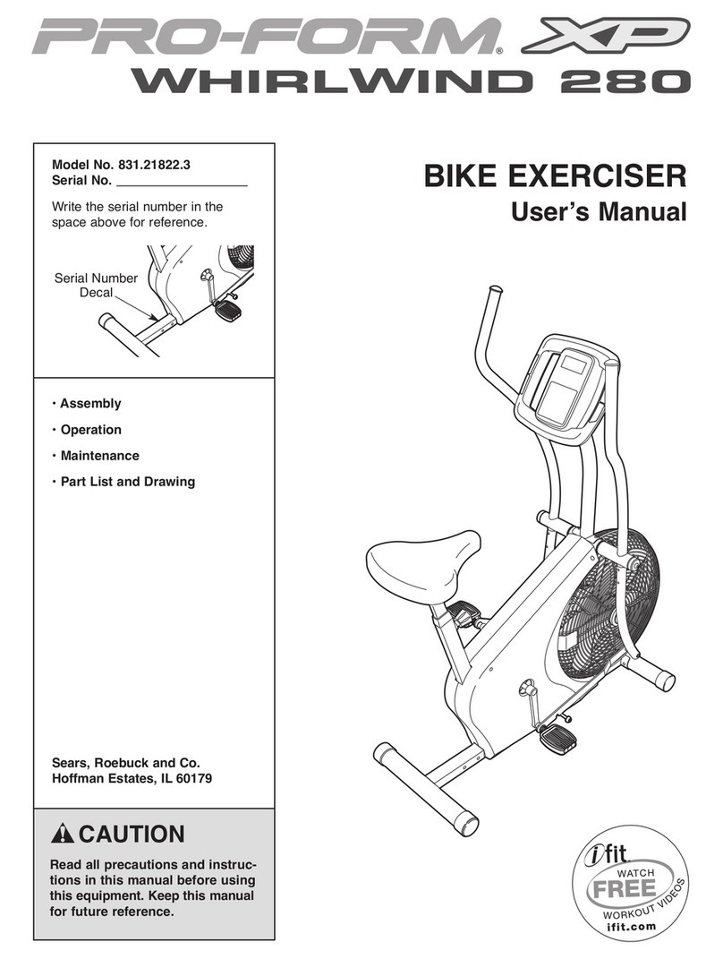 Pro-Form XP WhirlWind 280 User manual