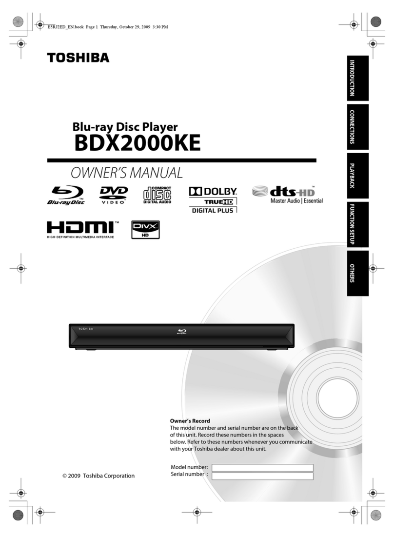 Toshiba BDX2000KE owner's manual