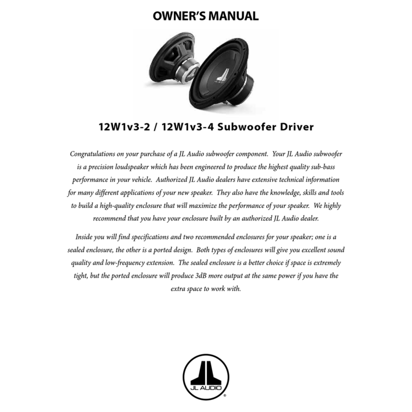 JL Audio 12W1v3-2 User manual JL Audio 12W1v3-2 User manual