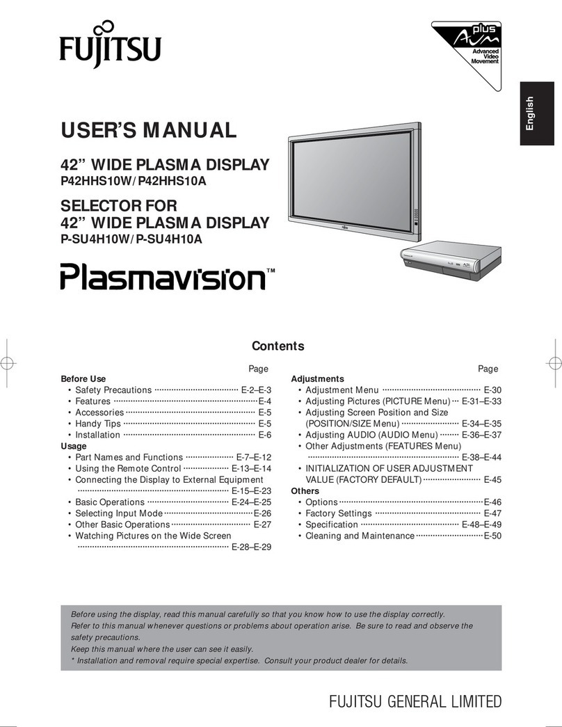 Fujitsu Plasmavision P42HHS10W User manual