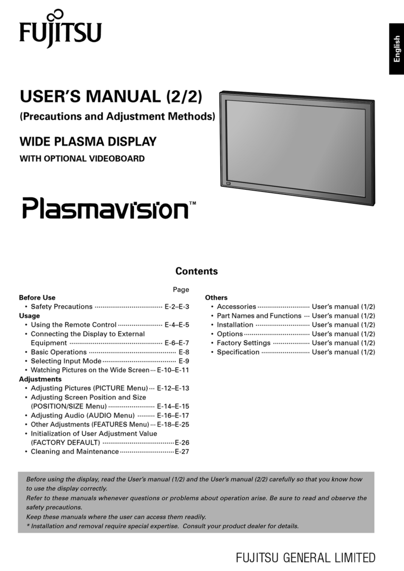 Fujitsu Plasmavisioin User manual
