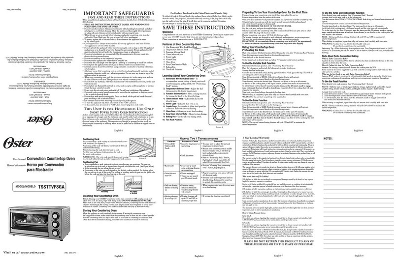 Oster TSSTTVF8GA User manual