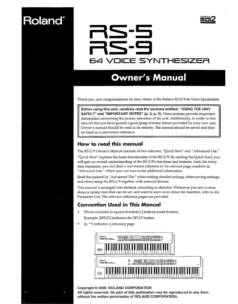 Roland RS-5 User manual Roland RS-5 User manual