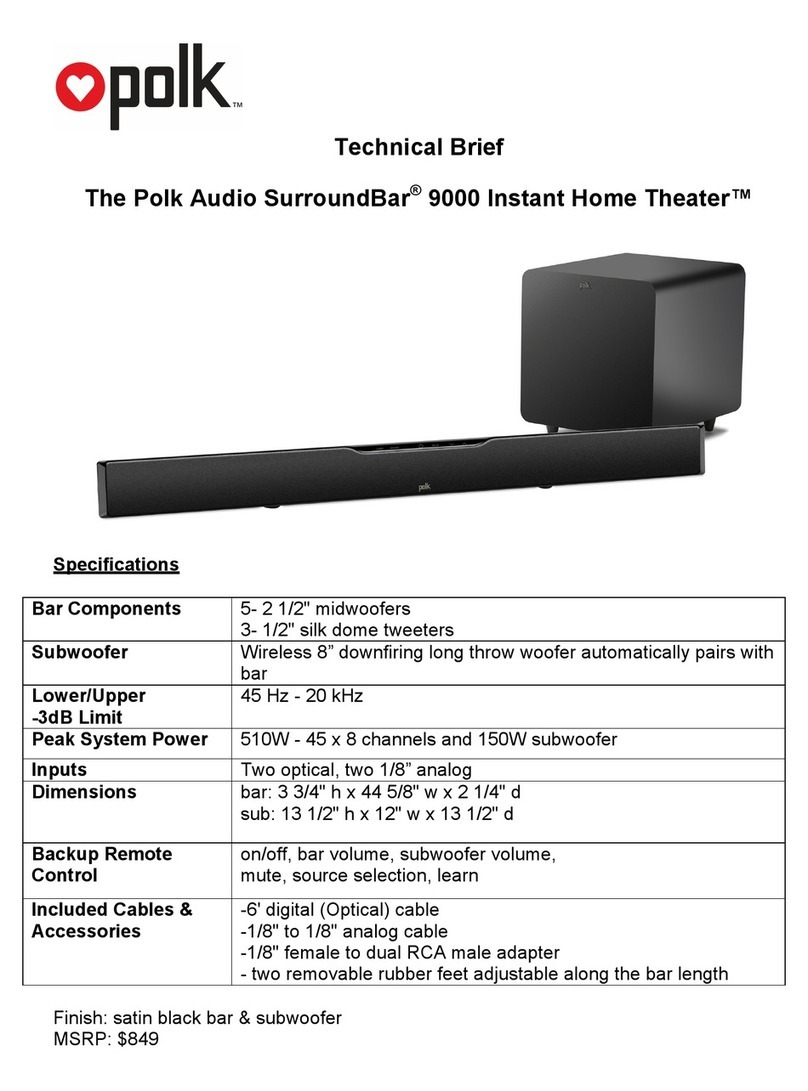 Polk Audio Surroundbar 9000 Specifications
