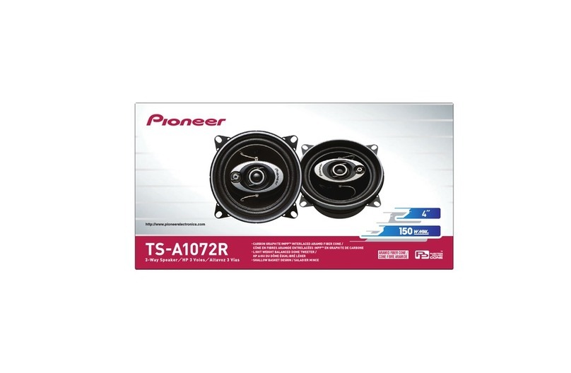 Pioneer TS-A1072R - Car Speaker - 20 Watt User manual
